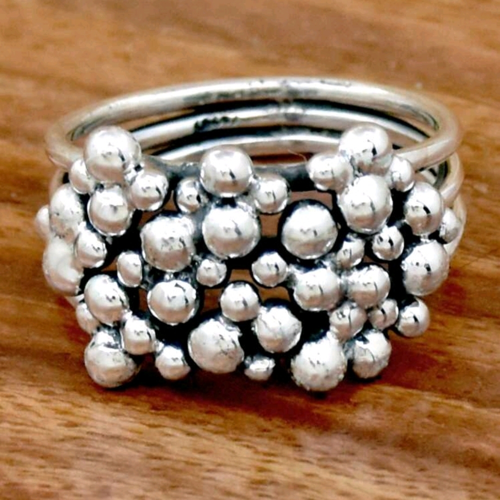 Silver Bubble Cluster Ring - image 1